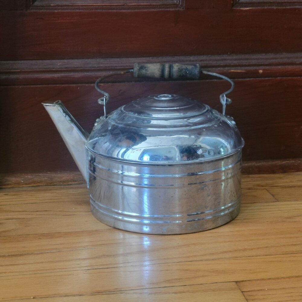 Vintage Revere Tea Kettle With Wooden Handle & Spout
